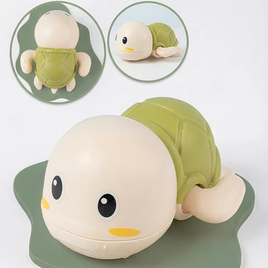 Circle Toys Kurmalı Kaplumbağa Bebek Banyo Oyuncağı – Suda Yüzen, Su Oyuncağı - Yeşil
