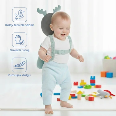 Babyjem Bebek Melek Kanadı Kafa Bel Koruma Yastığı Yeşil