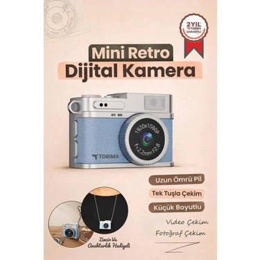 Torima Mini Dijital Kamera Selfie Video Vlog Kamerası Mini Anahtarlık 1080P CMR35