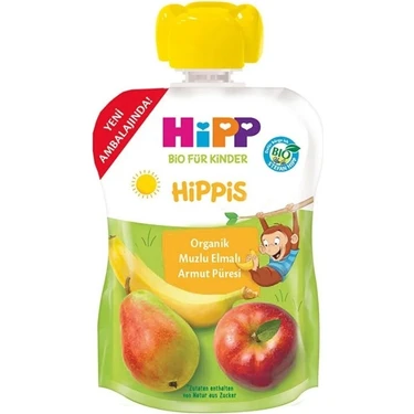 Hipp Organik Bebek Püresi Muzlu Elmalı Armut 100 gr Koruyucu ve Renklendirici