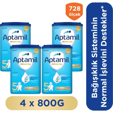 Aptamil 5 Prebiyotikli Çocuk Devam Sütü 800 Gr x 4 Adet 3200