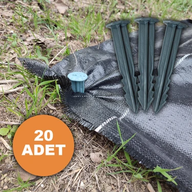 Sera Trend 20 Adet Sera Taban Örtüsü Çivisi 14 cm Tırnaklı Sera Taban Örtüsü Kazığı Sert Plastik
