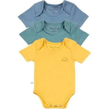 Tiny Lamb Rovigo 3 Parça Unisex Bebek Kısa Kollu Pamuk Bodysuit Takımı Yenidoğan ve Çocuk Hediye