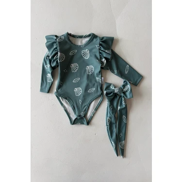 RG Brand UV Korumalı Bebek Fırfırlı Uzun Kollu Mayo – Güneş Korumalı Bebek