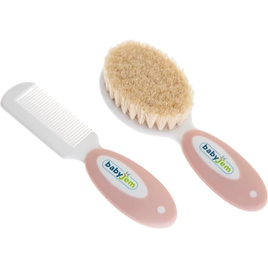 Babyjem Sertifikalı Yumuşak Doğal Bebek Kıl Fırça Tarak Seti
