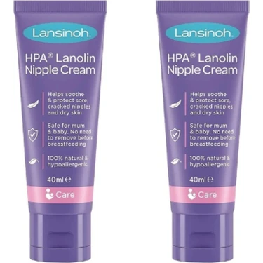 Lansinoh HPA Lanolin Göğüs Ucu Kremi Kuru ve Hassas Ciltler İçin 40 gr x 2