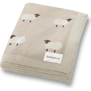battani.co Battani Co Kız ve Erkek Bebek Için Örgü Bebek Battaniyesi 85CM X85CM Yeni