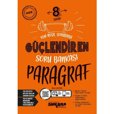 Ankara Yayıncılık 8. Sınıf Paragraf Güçlendiren Soru Bankası LGS İçin Tekil