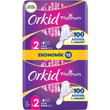 Orkid Platinum Hijyenik Ped Uzun (Boy 2) Ekonomik Paket 12
