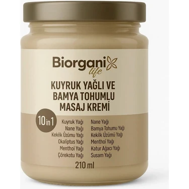 Biorganix Kuyruk Yağı ve Bamya Tohumlu Masaj Kremi 210