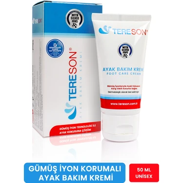 Tereson Ayak Kokusu Önleyici Krem - Gümüş İyonlarla Koruma, Ferahlatıcı ve Nemlendirici Etki, 50
