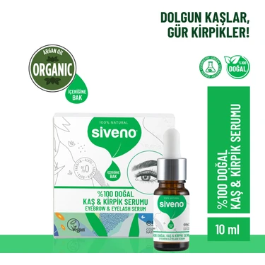 Siveno %100 Doğal Kaş ve Kirpik Serumu Bitkisel Yoğunlaştırıcı Canlandırıcı Yoğun Bakım Yağı Vegan