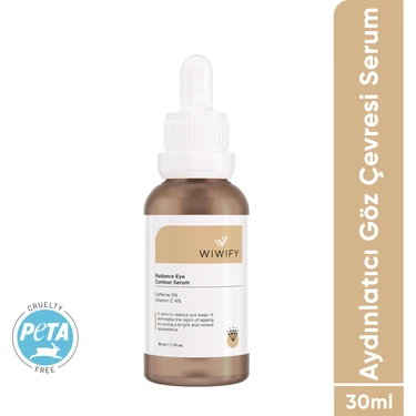 WIWIFY Göz Altı Torbalanma, Koyu Halkalara Karşı Aydınlatıcı Göz Çevresi Serum (Caffeine%5+C