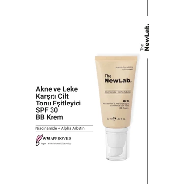 The NewLab. Akne ve Leke Karşıtı Cilt Tonu Eşitleyici SPF 30 BB Krem 50
