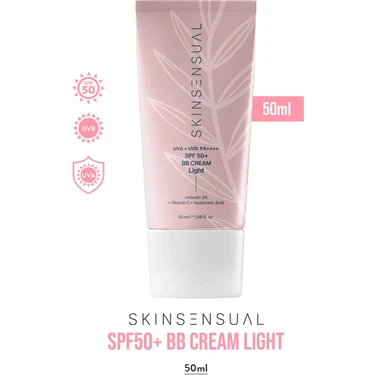 Skin Sensual BB Krem Light 50ml SPF50 PA++++ | Leke Karşıtı, Aydınlık Cilt Görünümü | UVA/UVB