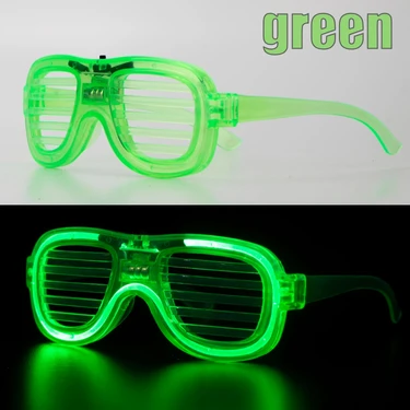 FRY Yeşil LED Işıklı Parti Gözlüğü – Neon Glow Şerit Gözlük 3 Modlu
