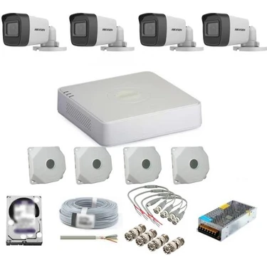 Hikvision 4 Kameralı Dış Ortam Güvenlik Kamera