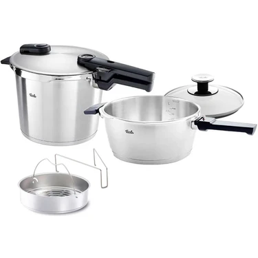 Fissler Vitaquick Premium 6+3,5 Litre Düdüklü Tencere + Buharda Pişirme