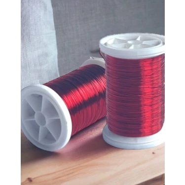 Gürbüz 0.30 mm ( 100GR- 150M)  Kırmızı Renkli Bakır Filografi