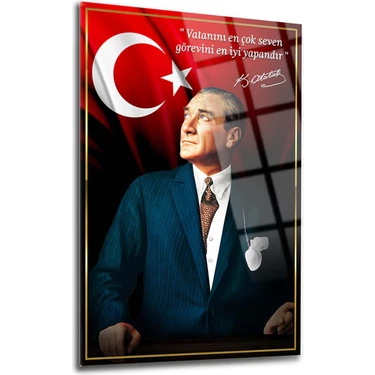 Taulart Atatürk 4mm Kırılmaz Temperli Yüksek Çözünürlüklü Cam
