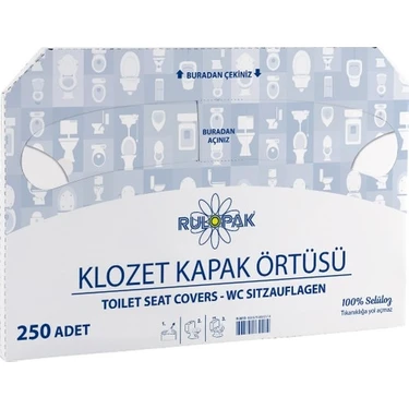 Rulopak Klozet Kapağı Örtüsü Kağıdı 1 x 250'li