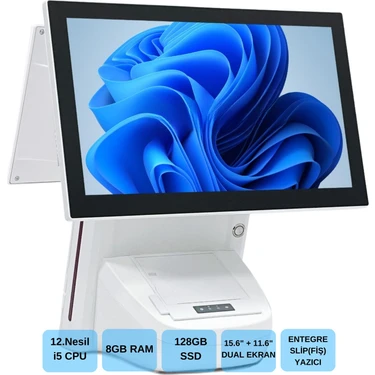 Binbir Göz Bilgisayar Iromx WP-1215W11 I5 12.gen 8gb 128GB 15.6+11.6" Wıfı/dahili Slip Yazıcılı