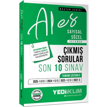 Yediiklim Yayınları Yediiklim 2026 ALES Sayısal Sözel Yetenek Tamamı Çözümlü Son 10