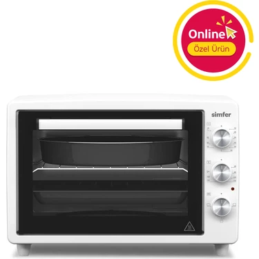 Simfer 3420 Beyaz 34 LT Statik Mini/Midi Fırın - 4 Fonksiyon, Programlanabilir Pişirme & Isı
