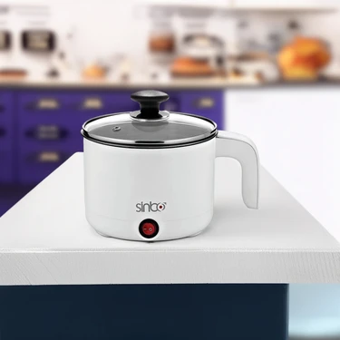 Sinbo 400W Çok Fonksiyonlu Buharlı Pişirici - Beyaz Paslanmaz Çelik, Yerli