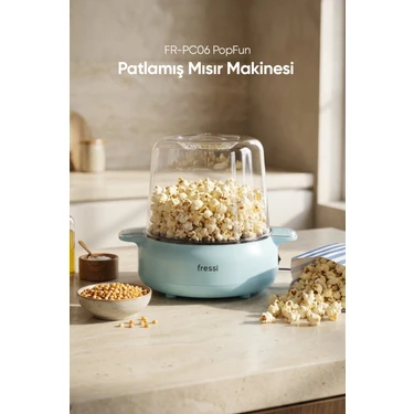 Fressi Mısır Patlatma Makinesi | Otomatik Karıştırma | Kapak&kase | FR-PC06 Popfun 500W
