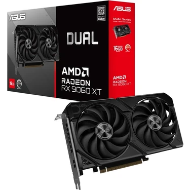 Asus Dual Amd Radeon Rx 9060XT 16GB DUAL-RX9060XT-16G Gddr6 128BIT DX12 Gaming (Oyuncu) Ekran