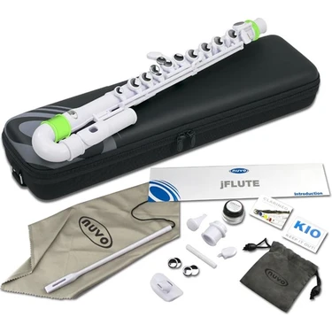 Nuvo NV-N200JFGN Jflute Yan Flüt (Yeşil) | %100 Yıkanabilir Hafif Gövde, Kavisli Ağızlık Sistemi,