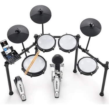 Alesis Nitro Max Kit - Elektronik Davul Seti, Dijital Bateri, Sessiz Mesh Pedli, 10 Inç Çift
