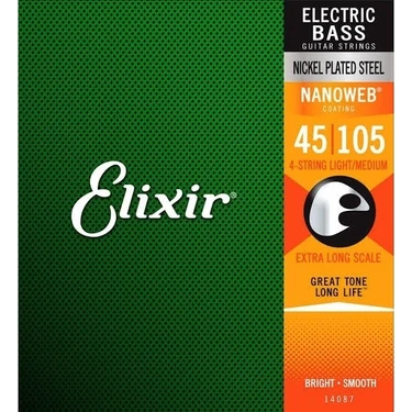 Elixir 045-105 Nanoweb Ex Long Bas Gitar Teli