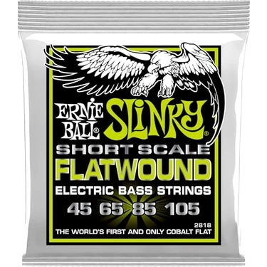Ernie Ball Normal Slinky Flatwound Kısa Ölçekli Elektrik Bas Telleri 45-105 Kalibre