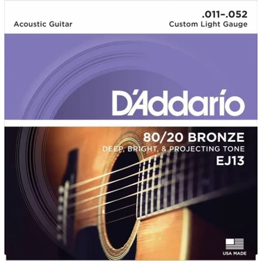 D'Addario EJ13 80/20 Bronze Akustik Gitar Teli