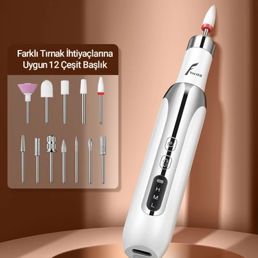 Veryfit 12 Başlıklı Elektrikli Manikür Pedikür Tırnak Bakım Aleti 3 Modlu Kullanım Özelliği