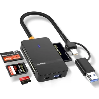 Corcoz 8'i 1 Arada Çok Fonksiyonlu Sd / Tf / Cf / Ms Yüksek Hızlı Kart Okuyucu USB 3.0 -