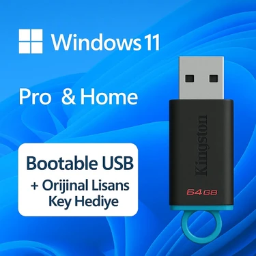 Windows 11 Pro & Home Kurulum Usb’si + Lisans Anahtarı