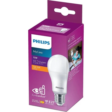 Philips MyCare LED Ampul 13W 1521 Lumen 2700K Sarı Işık A60 E27 Duy (100W Eşleniği) Yerli