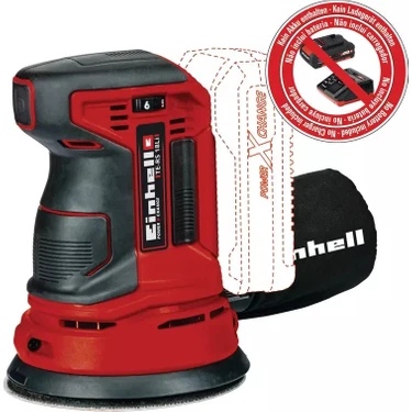 Einhell Akülü Eksantrik Zımpara TE-RS 18 Li-Solo Power X-Change (Lityum-İyon, Devir Elektroniği,