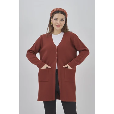 Fresh Moda Kadın Araboy Triko Mevsimlik Cepli Esnek Likralı