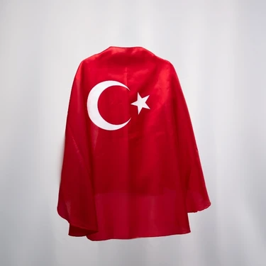 Ay Yıldız Baskılı Türk Bayraklı Kırmızı