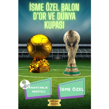 Flexis Dünya Kupası & Ballon D'or 3D Maket Seti (15 Cm) + Şampiyonlar Ligi Logolu Anahtarlık