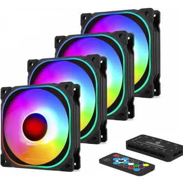Frisby FCL-F1274C 4 x 120MM Argb 4'lü Fan Seti Kit Sessiz Rgb Kasa