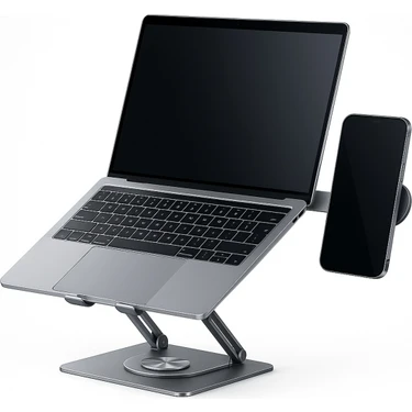 Fibaks Alüminyum Katlanır 40KG Kapasite 360° Laptop Ipad Macbook Tablet Standı & Magsafe Telefon