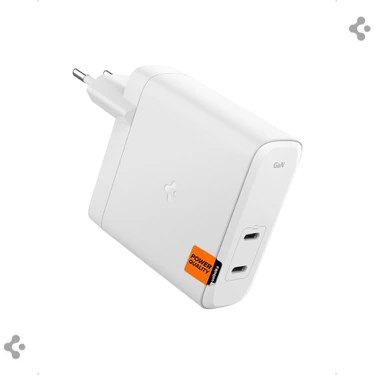 Spigen 140W USB-C 2 Port Mini Hızlı Şarj Aleti PPS 2.0 Desteği / Isı Düşürücü GaN Destekli Akım