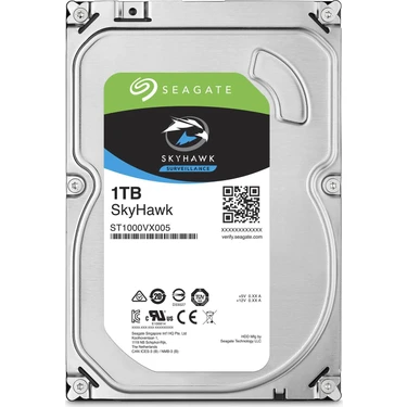 SEAGATE 3.5" 1TB SKYHAWK ST1000VX005 5900 RPM 64MB SATA-3 Güvenlik