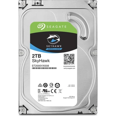 Seagate 2 Tb Seagate Skyhawk 3.5" 64MB 5900RPM (ST2000VX008) 7/24 Güvenlik