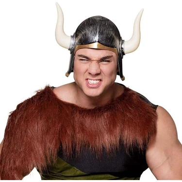 LTG Nova Mega Boynuzlu Viking Ivar Kaskı Eskitilmiş Desen Gümüş